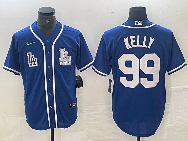 Men Los Angeles Dodgers 99 Kelly Blue Second generation joint name Nike 2024 MLB Jersey style 2